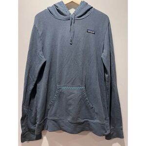 Patagonia Women's Glass‎ Blue Midweight Hooded Monk Sweatshirt Size L